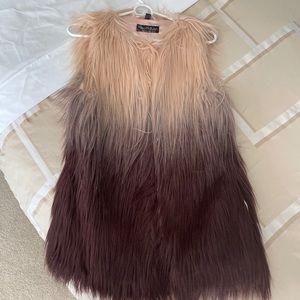 Ombré faux fur vest